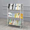 Rolling Metal Book Cart with Wheels, 3 Shelves view 1