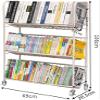 Rolling Metal Book Cart with Wheels, 3 Shelves view 2