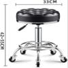 SZPLLZY Rolling Bar Stool with Footrest, Swivel, Adjustable Leather Seat, Blue view 2