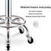SZPLLZY Rolling Bar Stool with Footrest, Swivel, Adjustable Leather Seat, Blue view 3