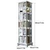 RKJDMSWJ 6-Tier Rotating Bookshelf, Chinese-Style 360° Revolving Bookcase with Base, Solid Wood Spinning Display Tower, Stackable, White view 2