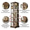 RKJDMSWJ 6-Tier Rotating Bookshelf, Chinese-Style 360° Revolving Bookcase with Base, Solid Wood Spinning Display Tower, Stackable, White view 3