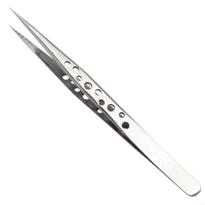 Slim Stainless Steel Precision Tweezers with Curved Tip