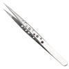 Slim Stainless Steel Precision Tweezers with Curved Tip view 1