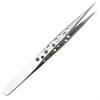 Slim Stainless Steel Precision Tweezers with Curved Tip view 2