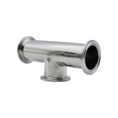 BYLSAGWHT 1.5–4 in 304 Stainless Steel Clamp-Sleeve Tee, Low-Neck 3-Way Pipe Fitting, OD 50.5–119 mm