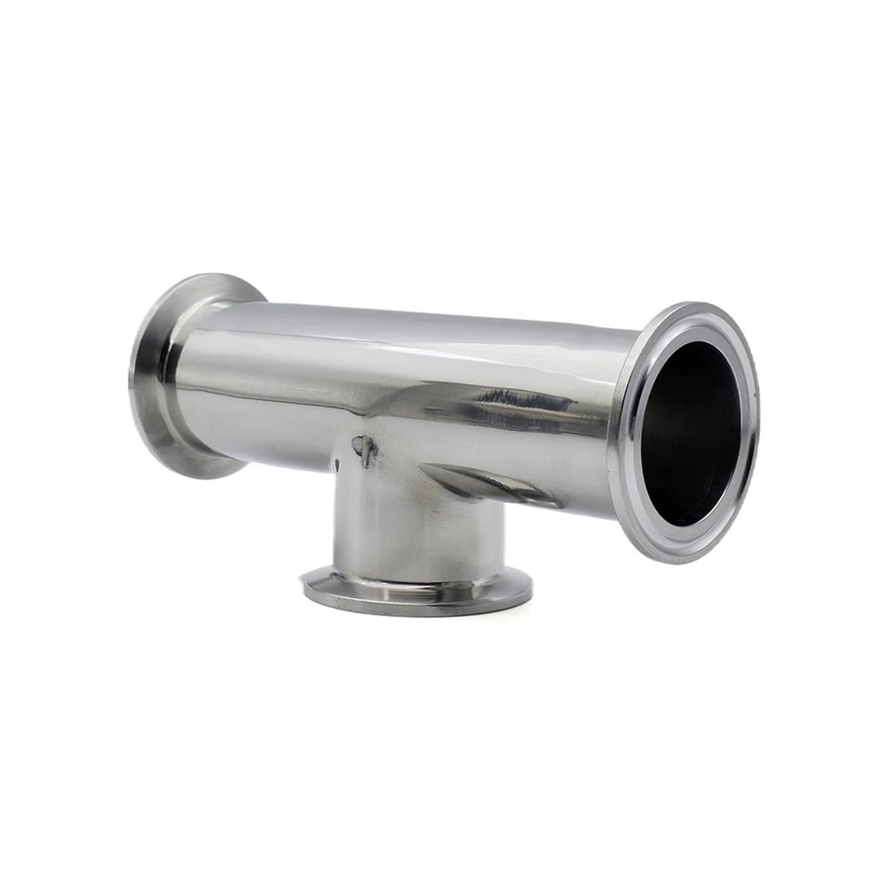 BYLSAGWHT 1.5–4 in 304 Stainless Steel Clamp-Sleeve Tee, Low-Neck 3-Way Pipe Fitting, OD 50.5–119 mm