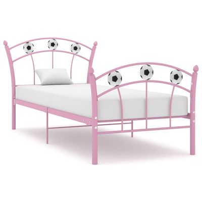 Lauuoeriau Home Metal Bed Frame, Pink, 90 x 200 cm