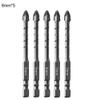 5 Eccentric Drill Bits for Making Holes in Glass Tiles, Tungsten Steel Alloy (A) view 2