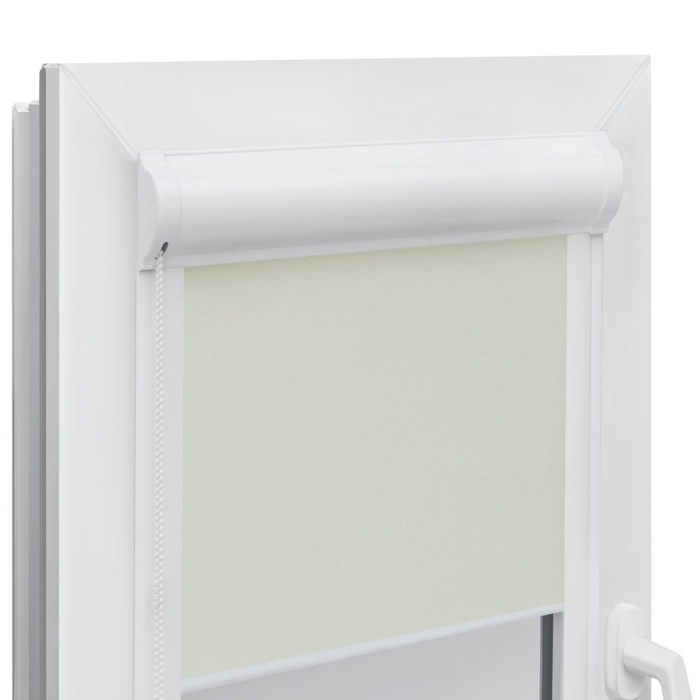Voppi Thermo Blackout Cassette Roller Blind 48 x 230 cm, Cream
