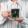 ZORIN Heat-Sensitive Color-Changing Ceramic Mug, Black Horse, Green Glitter Galaxy Design view 4