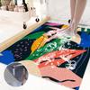 Pevfeciy Non-Slip Shower Mat 110 x 150 cm, Soft PVC, Flower Pattern, with Hook view 1