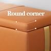 Faux Leather Storage Bench with Metal Legs and Hinged Lid view 4