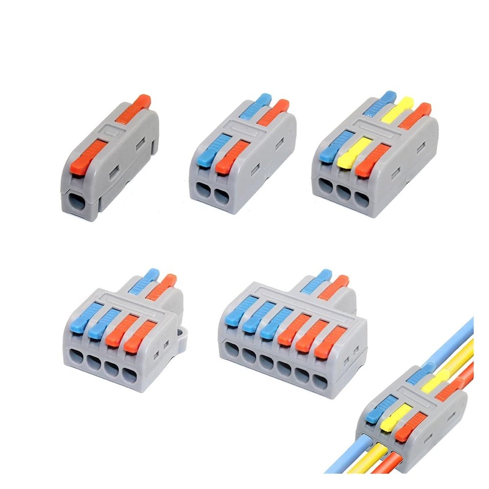 REIUAFWYGV 10-Piece Fast-Wiring Cable Connectors, Compact Push-In Terminal Blocks (M42)