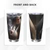 FJWSLCH Stainless Steel Tumbler with Lid and Straws, Vacuum-Insulated, 590 ml view 3