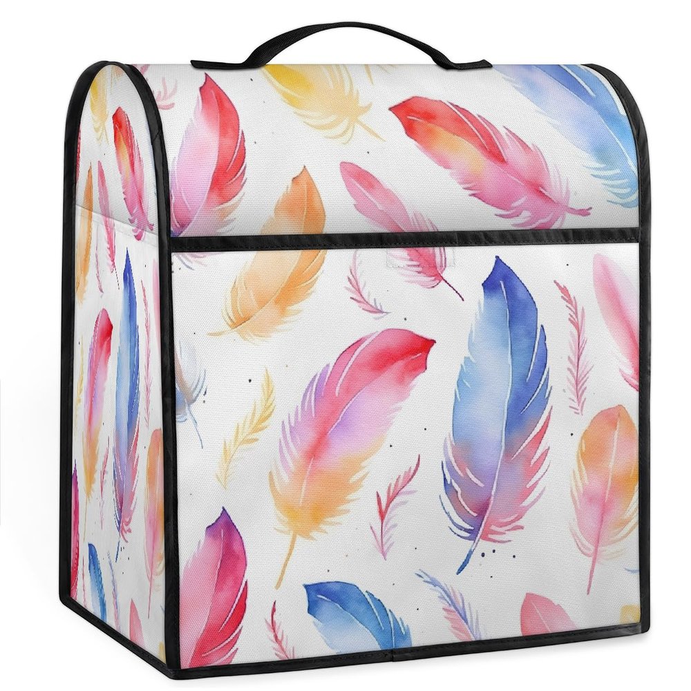 Colorful Feather Art Dust Cover for Stand Mixers and Coffee Machines