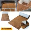 MKLHAVB 2.4 m Self-Adhesive EVA Foam Boat Flooring, Faux Teak Decking Sheet, Gray/Black view 3