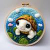 WallustrioaW Needle Felting Starter Kit, Turtle Design, Wool Felting Kit with Instructions, Hoop and Tools view 1