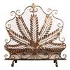 Vintage Gold Fireplace Screen with Leaf Pattern, Freestanding, 85 x 85 cm view 1
