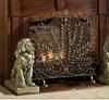 Vintage Gold Fireplace Screen with Leaf Pattern, Freestanding, 85 x 85 cm view 2