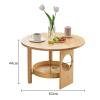 KLJUddGY Bamboo Side Table, Round Design Table with Storage, Compact Accent Table view 2