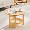 KLJUddGY Bamboo Side Table, Round Design Table with Storage, Compact Accent Table view 3