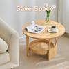 KLJUddGY Bamboo Side Table, Round Design Table with Storage, Compact Accent Table view 4