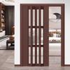 PVC Folding Door for Bedroom, Hallway, or Room Divider, 89 x 100 cm, Brown view 1
