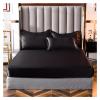 Ice Silk Satin Bedsheet with Elastic Strap, Replacement Fitted Sheet, Mattress Cover, 140/160/200, Double Sheet, No Pillowcase, for Box Spring and Conventional Mattresses (Dan ya yu, Queen 152) view 2