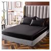 Ice Silk Satin Bedsheet with Elastic Strap, Replacement Fitted Sheet, Mattress Cover, 140/160/200, Double Sheet, No Pillowcase, for Box Spring and Conventional Mattresses (Dan ya yu, Queen 152) view 3