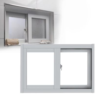 Aluminum Sliding Window with Safety Glass and Privacy Screen for Sheds, Chicken Coops, Playhouses and Garages, 66 x 45.7 cm