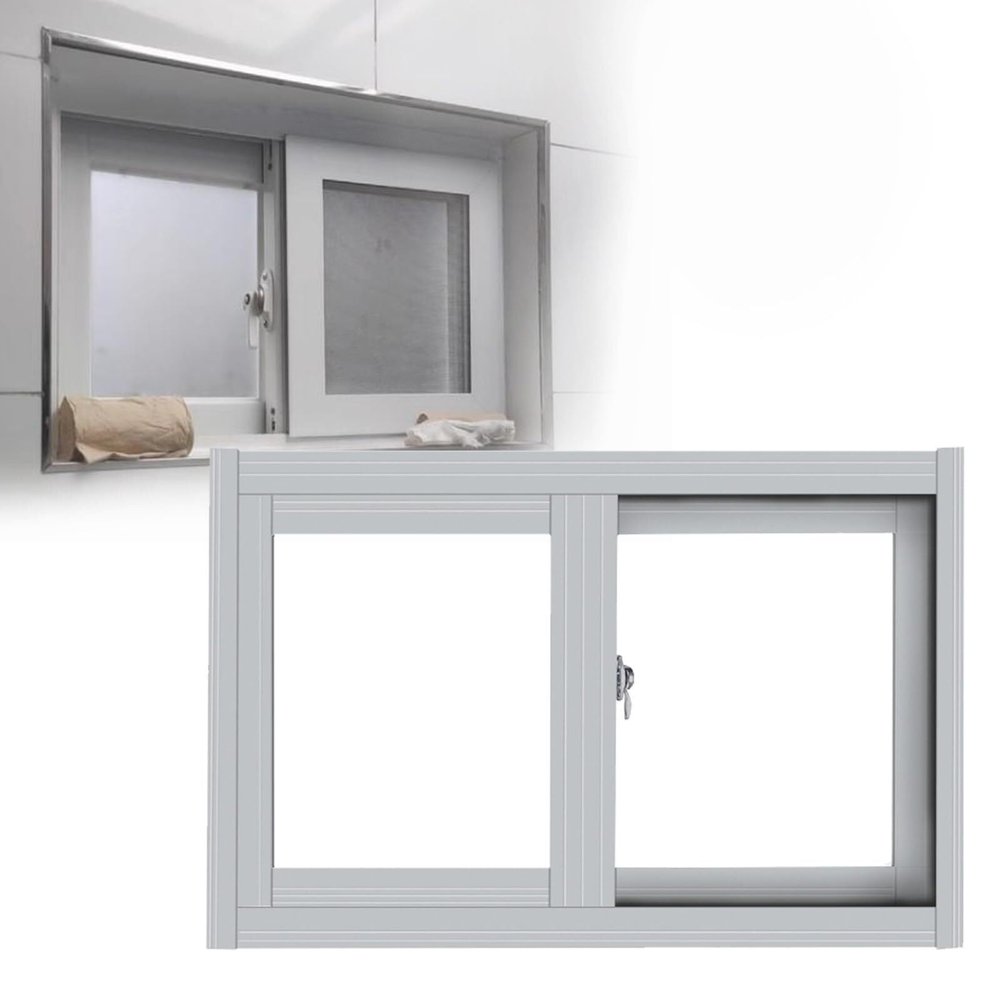 Aluminum Sliding Window with Safety Glass and Privacy Screen for Sheds, Chicken Coops, Playhouses and Garages, 66 x 45.7 cm