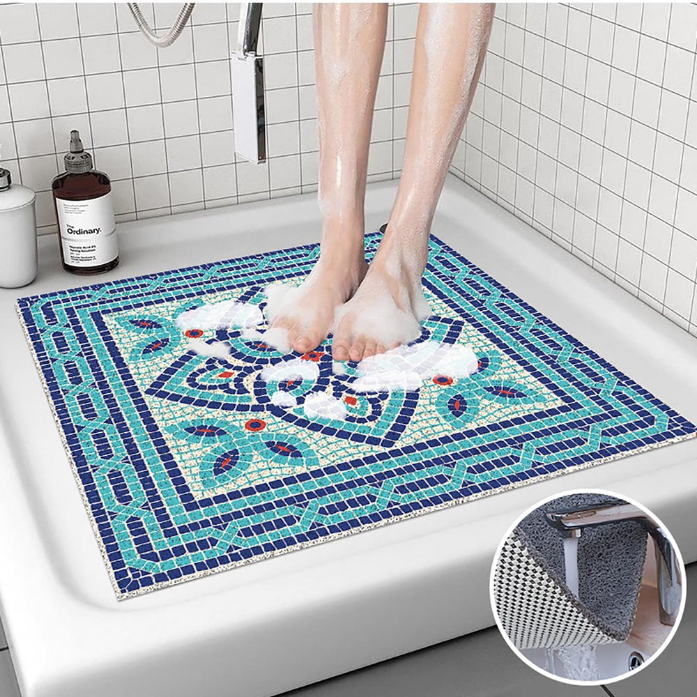 Pevfeciy Non-Slip PVC Shower Mat 60 x 100 cm