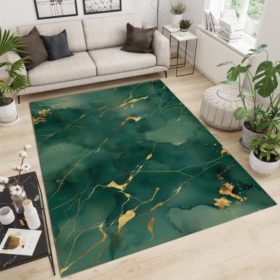 Luxury Gold Marble Rug for Living Room, 180 x 270 cm