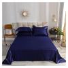 Ice Silk Flat Sheet, Solid Color, Satin, Queen Size, White, for Box-Spring and Conventional Mattresses view 2