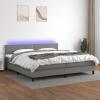 Festnight 200x200 cm Box Spring Bed with Mattress and LED Lighting view 1