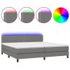Festnight 200x200 cm Box Spring Bed with Mattress and LED Lighting view 2