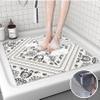 Pevfeciy Non-Slip Shower Mat 110 x 130 cm, Soft PVC Bath Mat with Hooks, High Water Permeability view 1