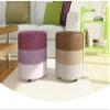 Solid Wood Footstool Small Fabric Shoe Bench, Rainbow Brown view 3