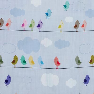 Fabric Mart Direct Blue, Yellow & Pink Printed Cotton Fabric, 9 Continuous Meters, 137 cm Wide