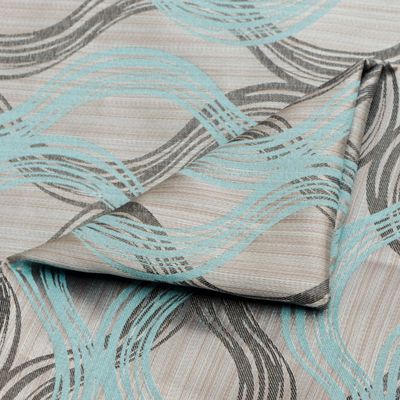 Fabric Mart Direct Aqua Blue Striped Cotton-Polyester Jacquard Fabric, 16 Continuous Meters, 122 cm Wide