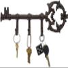 Stephanie Imports Rustic Cast-Iron Key Holder, Large, 3 Hooks, Bronze view 3