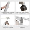 Folding Clothes Drying Rack with 48 Windproof Holes, Double Rod and Shelf, Rose Gold, 120–220 × 47 × 119 cm view 2