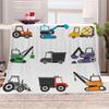 3D Tractor and Excavator Flannel Fleece Throw Blanket, 130 x 150 cm view 2