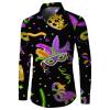 Men’s Carnival Costume Shirt, 60s–80s Retro Long-Sleeve Party Shirt with Vintage Digital Print view 4