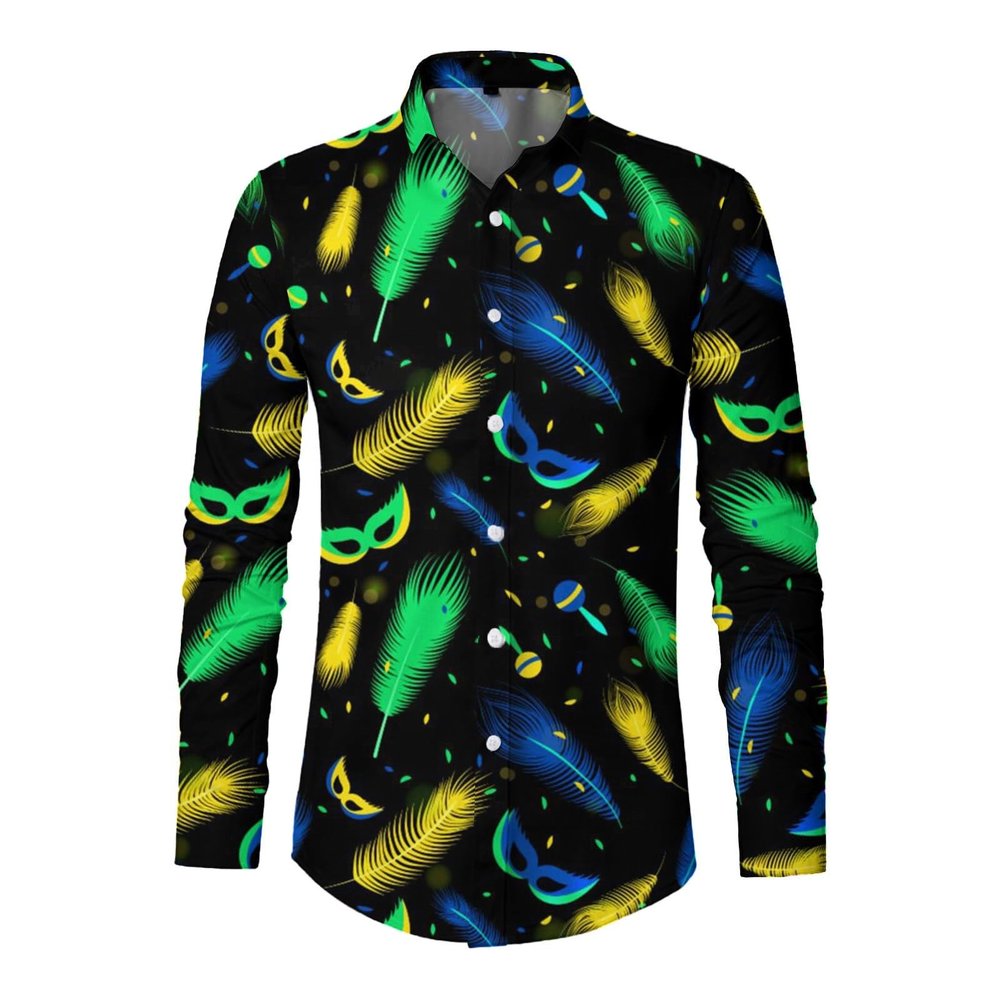 Men’s Retro Carnival Shirt with Large Digital Prints