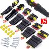 REIUAFWYGV 5 Sets 1/2/3/4/5/6-Pin AMP-Seal Waterproof Electrical Wire Connectors for Cars (4-Pin) view 2
