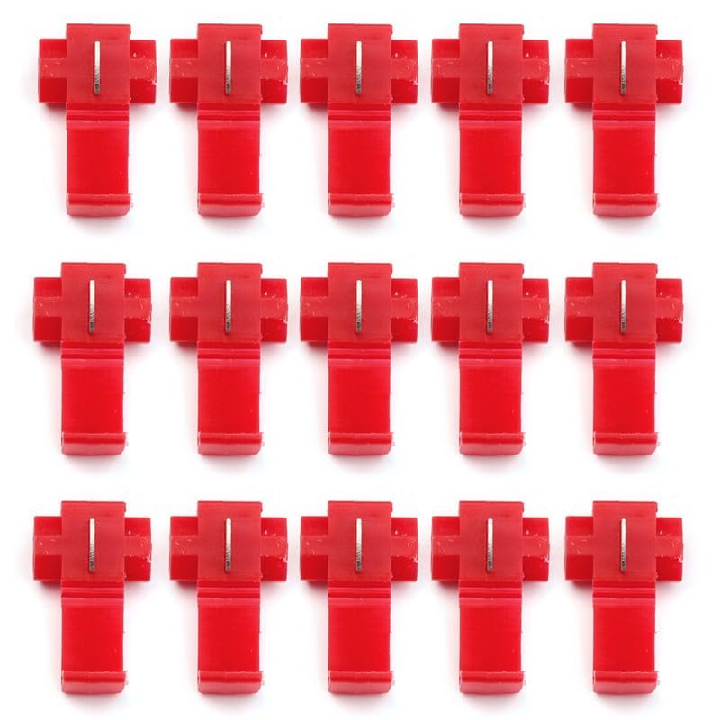 REIUAFWYGV 50-Piece/Lot Red Lock Wire Electrical Cable Connectors, Insulated Quick-Splice Crimp Terminals (30 Pieces)