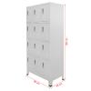Metal Locker Cabinet with 12 Compartments, Lockable, 90 x 45 x 180 cm view 2
