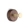 Walnut Wood Wall-Mounted Coat Rack, Retro Decorative Hooks for Entryway, Bedroom or Behind a Door, 1/4/5/6/8 Hooks (Gold, 5 cm/1.9 in) view 1